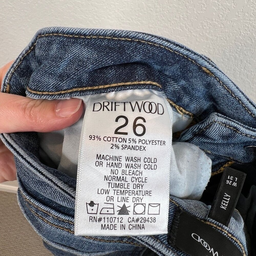 Driftwood Kelly Jeans Blue Denim Women's Size 26 x 26 *HEMMED* Classic Casual - Picture 8 of 9